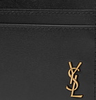 SAINT LAURENT - Logo-Appliquéd Leather Cardholder - Black