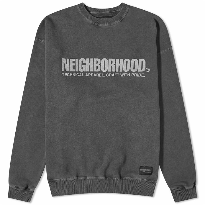 Photo: Neighborhood Men's Pigment Dyed Crew Sweater in Black