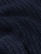 Drake's - Ribbed Wool Rollneck Sweater - Blue