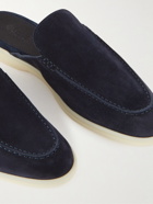 Loro Piana - Babouche Walk Suede Backless Loafer - Blue