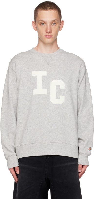 Photo: ICECREAM Gray Flocked Sweatshirt