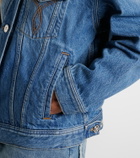 Versace Trucker suede-trimmed denim jacket