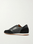 Mr P. - Suede-Trimmed Leather Sneakers - Black