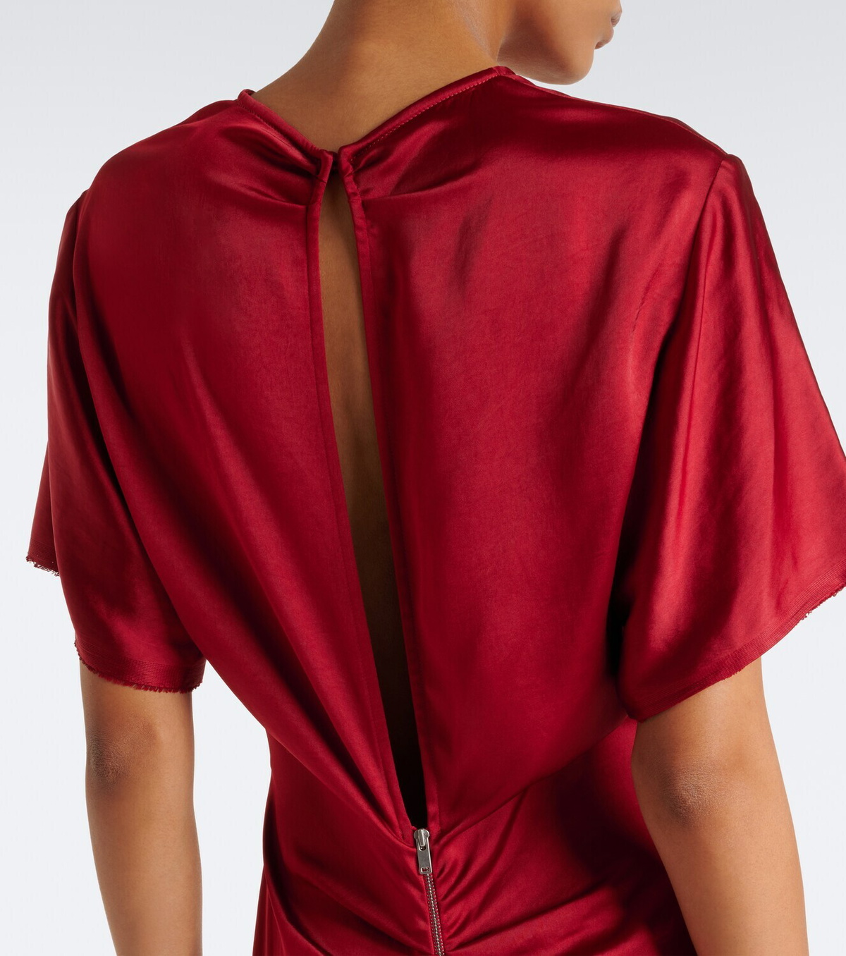 Fforme Imogen gathered satin maxi dress