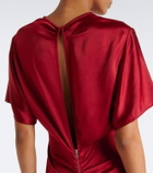 Fforme Imogen gathered satin maxi dress