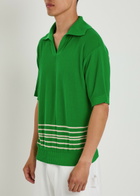 Bode Bentgrass Logo-embroidered Cotton-knit Polo Shirt Green