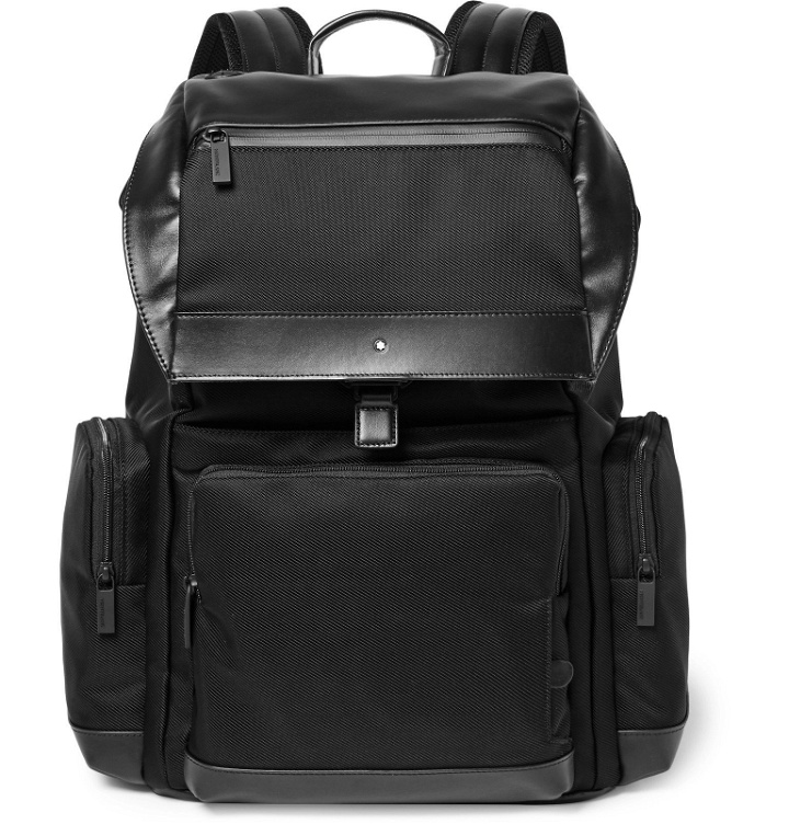 Photo: Montblanc - Nightflight Leather-Trimmed Canvas Backpack - Black