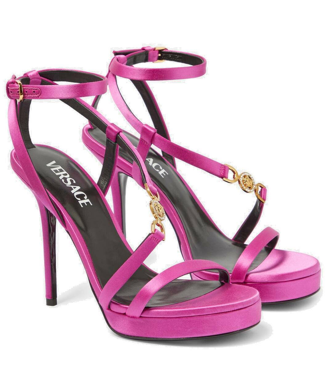 Versace Medusa '95 embellished satin sandals Versace