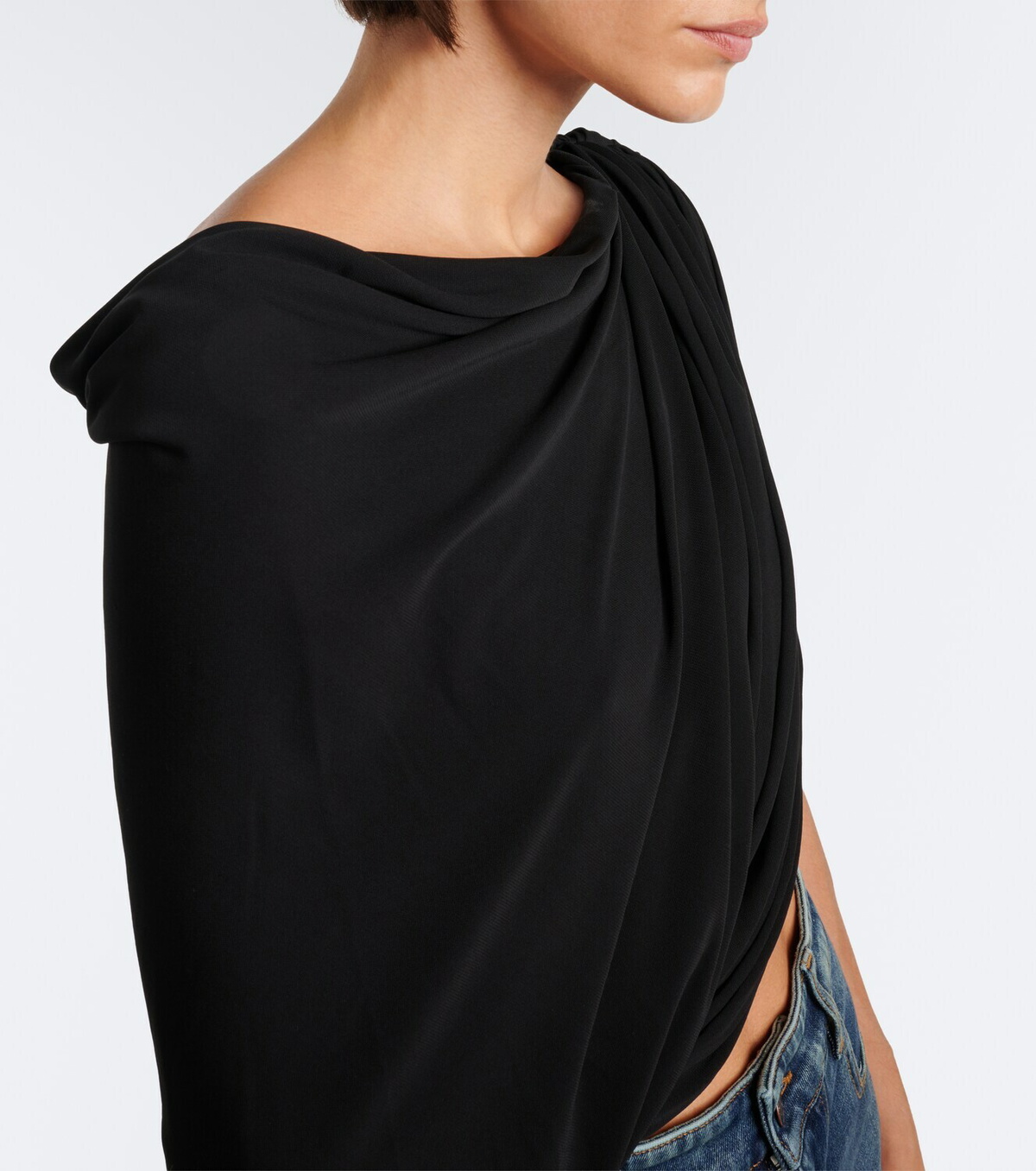 Balenciaga Draped one-shoulder jersey top