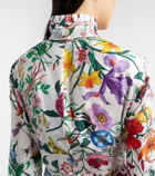 Gucci Floral belted silk twill gown