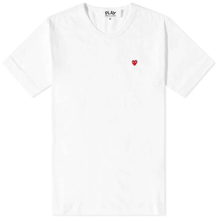 Photo: Comme des Garçons Play Men's Small Red Heart T-Shirt in White