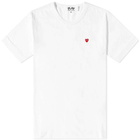 Comme des Garçons Play Men's Small Red Heart T-Shirt in White