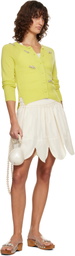 Simone Rocha Green Turbo Embellished Relaxed Cashmere Cardigan