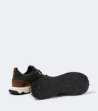 Tod's Knitted leather-trimmed sneakers