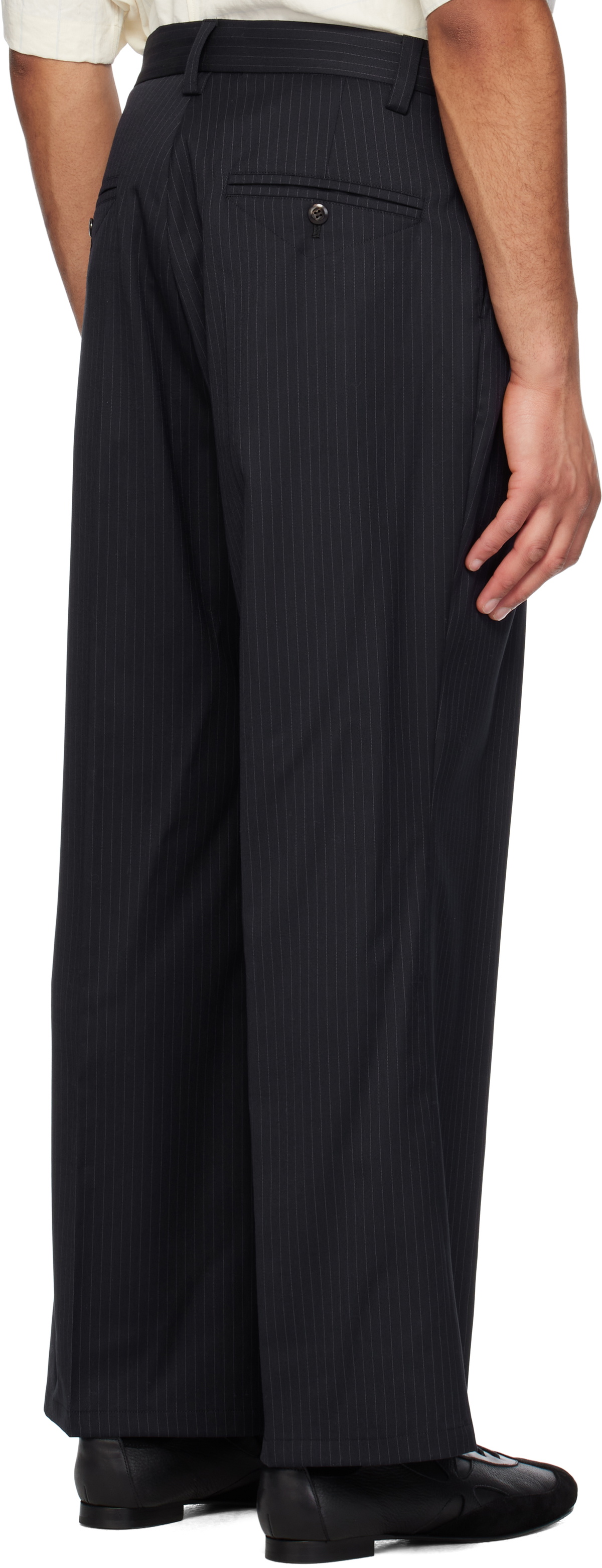 RICE NINE TEN Navy Loose Fit Trousers