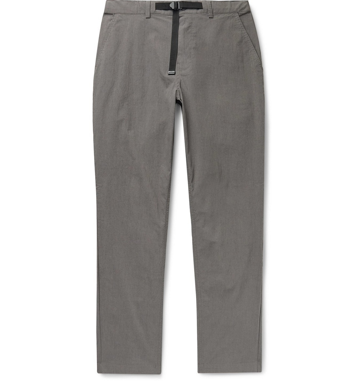 Photo: Saturdays NYC - Shaw Belted Stretch Cotton and Nylon-Blend Trousers - Gray