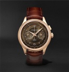 Montblanc - Heritage Pulsograph Limited Edition Hand-Wound Chronograph 40mm 18-Karat Rose Gold and Alligator Watch, Ref. No. 126095 - Brown