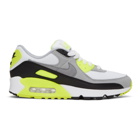 Nike White and Grey Air Max 90 Sneakers