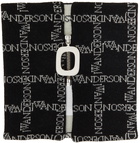 JW Anderson Black Logo Grid Neckband Scarf