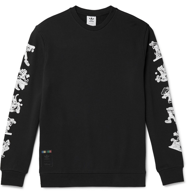 Photo: adidas Originals - Disney Goofy Printed Loopback Cotton-Jersey Sweatshirt - Black