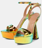 D'Accori Skye mirrored faux leather platform sandals