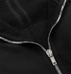 Rick Owens - Appliquéd Fleece-Back Cotton-Jersey Zip-Up Hoodie - Black