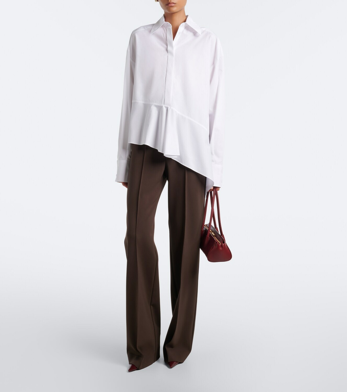 Sportmax Asymmetric cotton poplin shirt