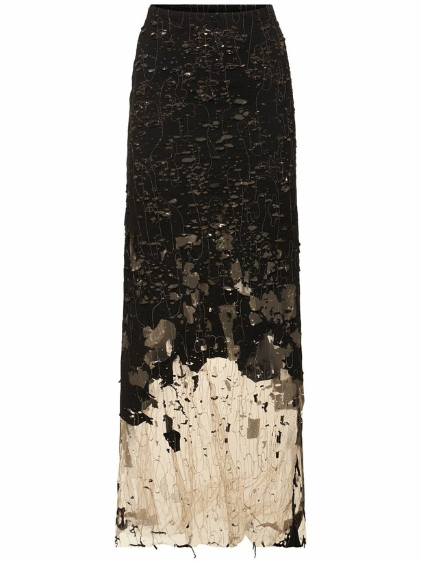 Photo: DIESEL Embroidered Tulle Maxi Skirt