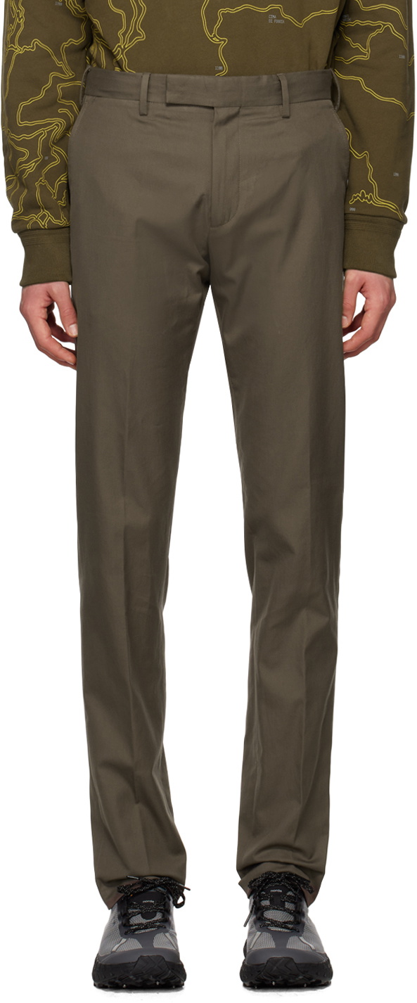 0255~ZZEGNA mid-rise waist belt loops trousers main image 1