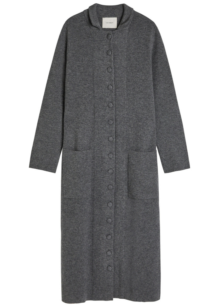 Lisa Yang Rhea Cashmere Cardigan Coat Grey