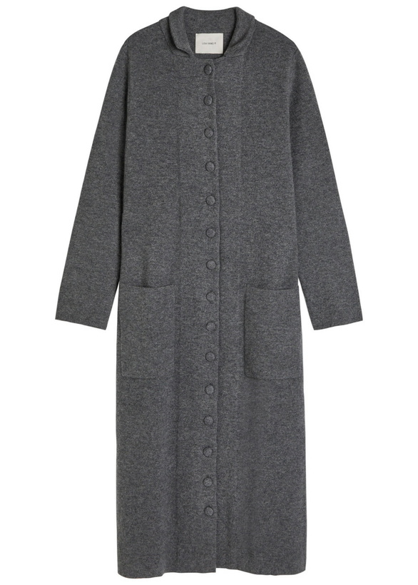Photo: Lisa Yang Rhea Cashmere Cardigan Coat Grey