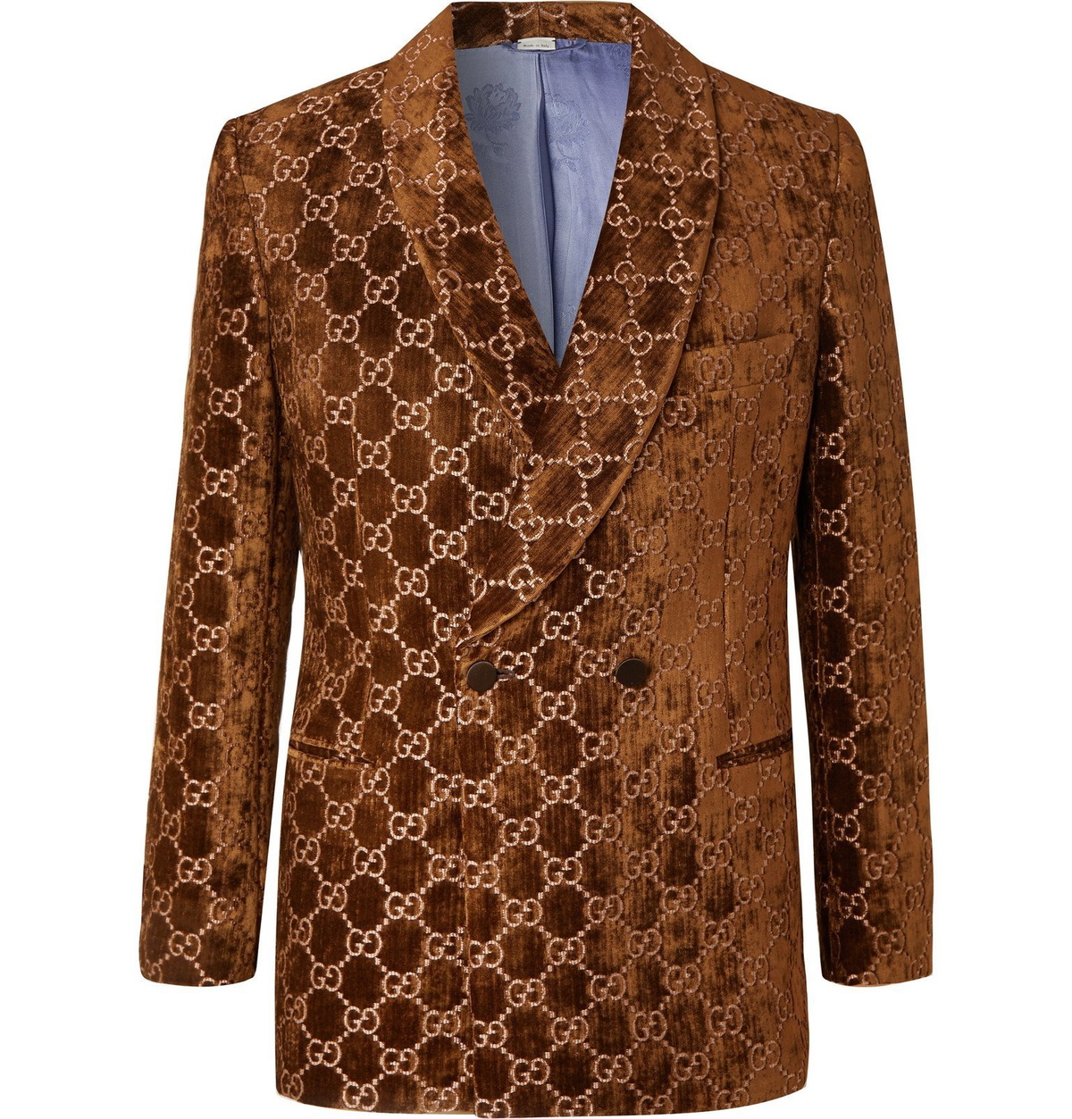 Embroidered Velvet Jacket Brown