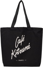 Maison Kitsuné Black 'Cafe Kitsuné' Tote