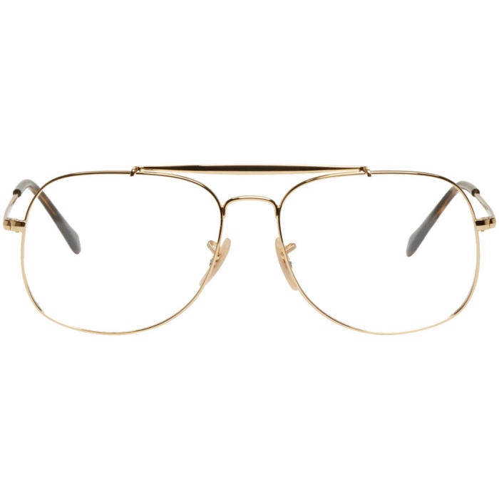 Photo: Ray-Ban Gold The General Aviator Glasses