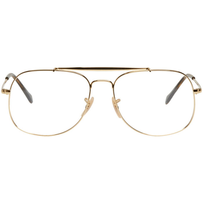 Photo: Ray-Ban Gold The General Aviator Glasses