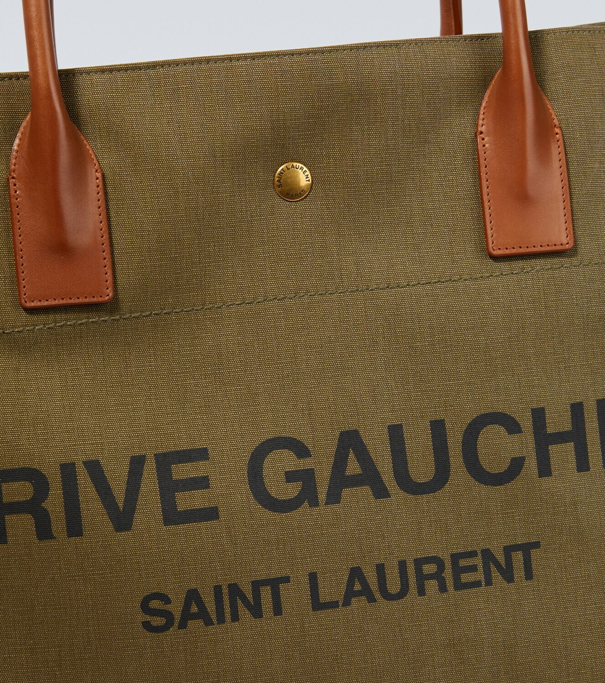 RIVE GAUCHE LARGE TOTE BAG IN CANVAS AND SMOOTH LEATHER, Saint Laurent