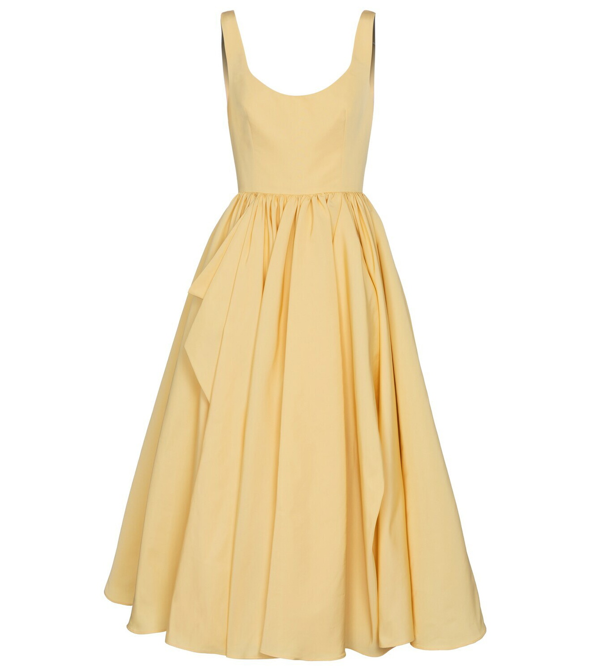 Alexander McQueen Scoop-neck faille midi dress Alexander McQueen