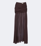 De La Vali Amaya gathered chiffon maxi skirt