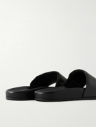 Rhude - Logo-Print Leather Slides - Black