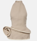 Magda Butrym Peplum floral-appliqué linen top