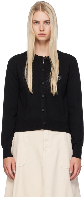 Photo: Maison Kitsuné Black Bold Fox Head Cardigan