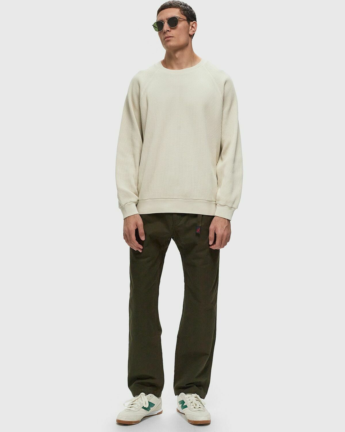 Gramicci Waffle Crew Beige Sweatshirts Gramicci