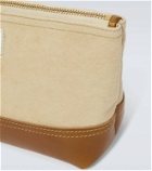 RRL Large leather-trimmed cotton canvas pouch