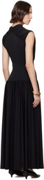 Kallmeyer Black Victoria Draped Maxi Dress