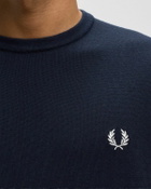 Fred Perry Classic Crew Neck Jumper Blue Sweatshirts