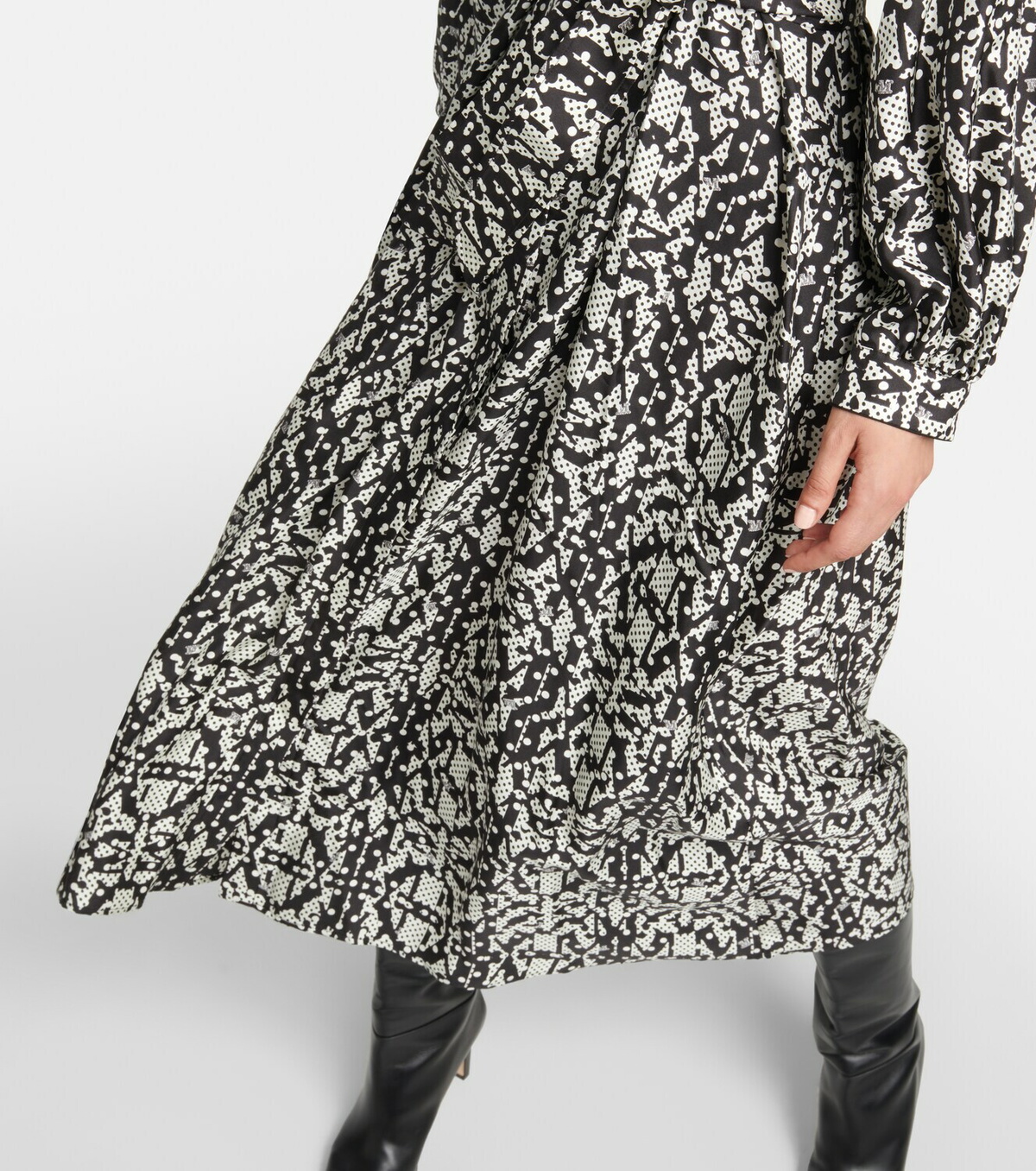 [MAX MARA] アルペ プリント シルク ミディドレス Max Mara Alpe printed silk midi dress Max Mara