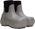 AMBUSH Gray & Black Square Toe Boots
