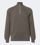 Brunello Cucinelli Ribbed-knit half-zip cotton sweater