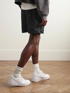 Nike - Straight-Leg Logo-Embroidered Mesh Drawstring Shorts - Black