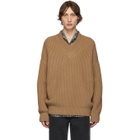 Nanushka Tan Vince V-Neck Sweater